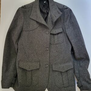 H&M Men Gray PeaCoat 44R